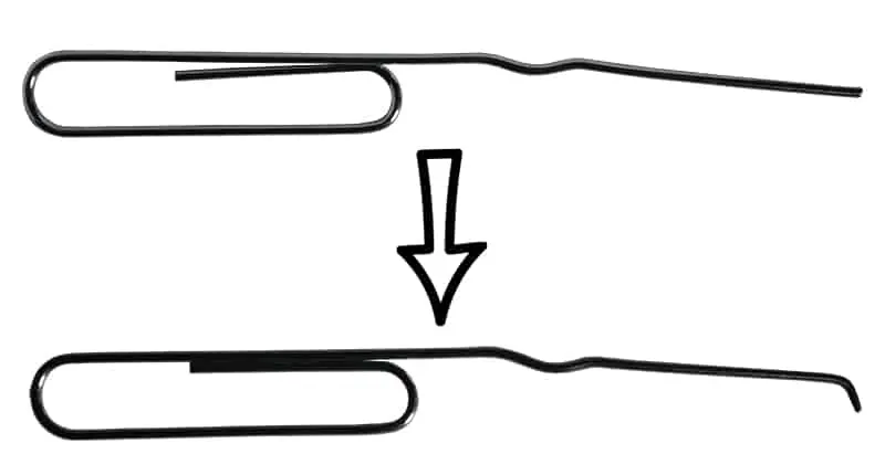 DIY: How to Make a Tension Wrench with a Paperclip 3. Tension wrench is slipping