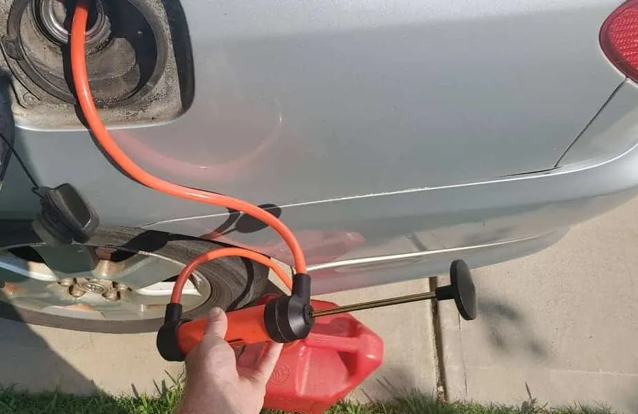 Easy and Efficient Way to Siphon Gas with an Air Compressor 2. Turn off the engine or equipment